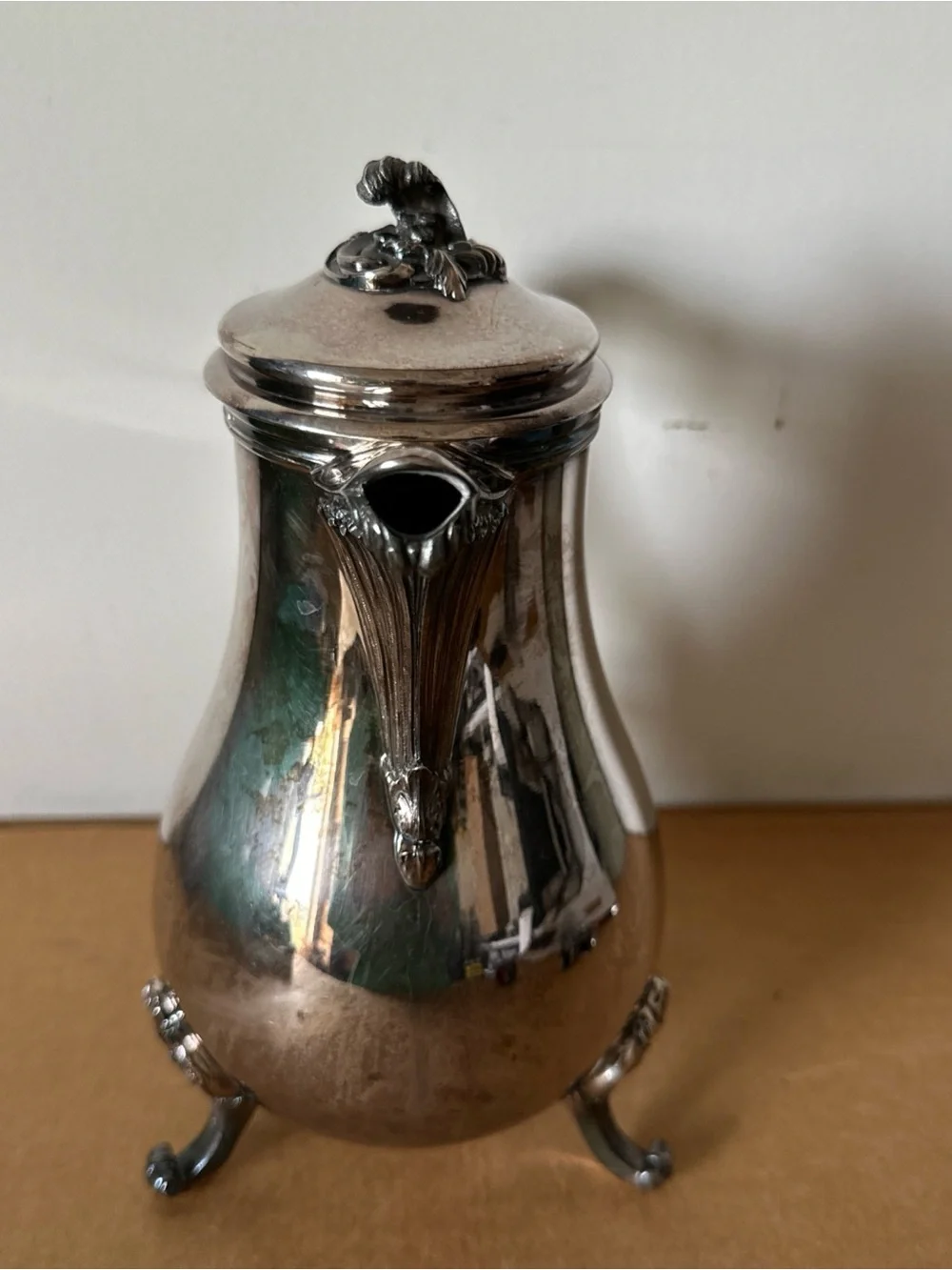 Christofle Silver Plated Coffee Urn with Ornate Handle